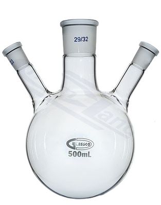 Dreihals-Rundkolben 250 ml Seitenhälse NS 14/23