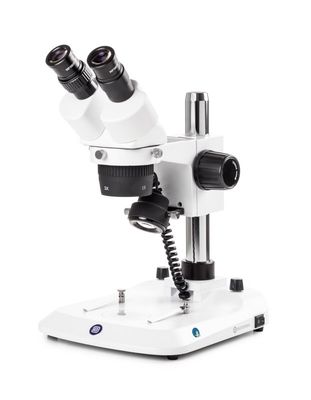 StereoBlue SB.1302-P Stéréomicroscope bioculaire avec objectifs 1x/3x et support de colonne avec LED 3 W