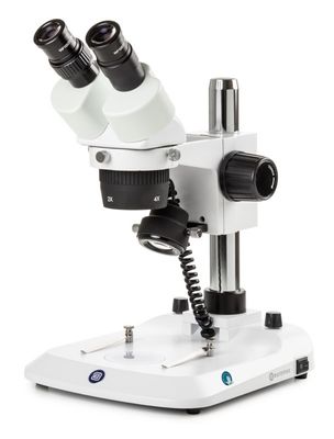 StereoBlue SB.1402-P Microscopio estereoscópico Biocular con objetivos 2x/4x y soporte de columna con LED de 3 W