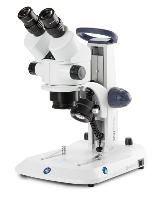 StereoBlue SB.1902-P Stereo microscope Biocular with 0.7 - 4.5x zoom and column stand with 3 W LED