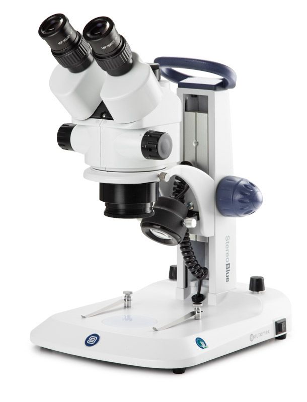StereoBlue SB.1903 Stereo microscope Triocular with 0.7 - 4.5x zoom and rack and pinion stand with 3 W LED
