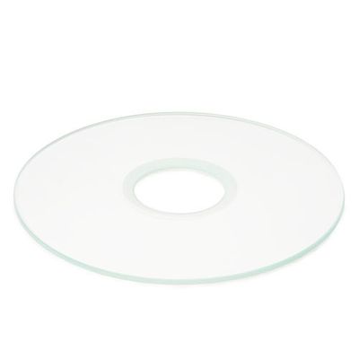 Transparentes Glas mit Öffnung für den Tisch von Oxion Inverso Inversmikroskopen