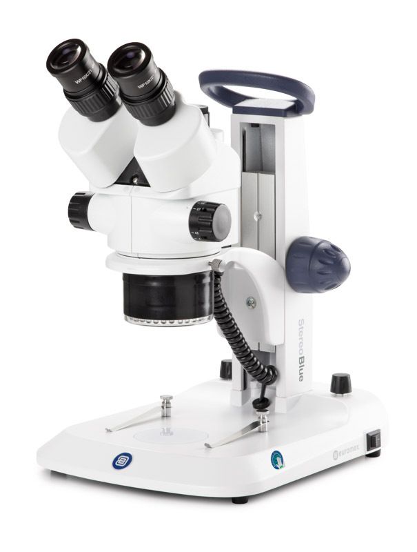 StereoBlue SB.3903 Stereo microscope Triocular with 0.7 - 4.5x zoom, rack and pinion stand with 3 W LED and 30 LED ring light