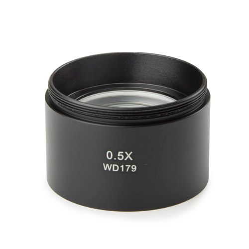 Conversion lens 0.5x, for zoom models. Working distance 179 mm. Suitable for SB.1902-P/1903-P models. With rack and pinion stand models SB.1902 and SB.1903, the maximum object height is 2 cm