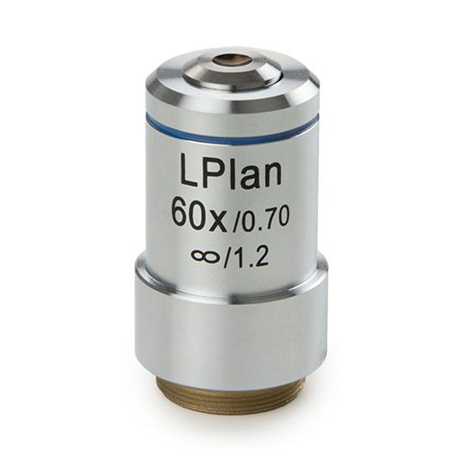 Long working distance plan 60x/0.70 IOS objective, corrected for 1 mm thickness. WA 1.28mm