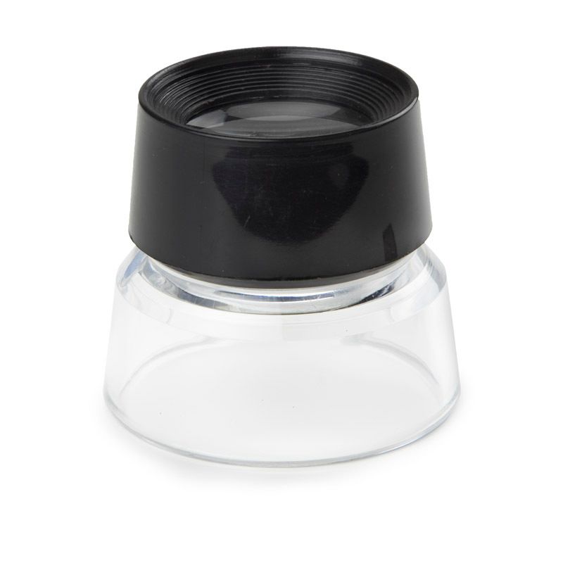 Loupe de table Grossissement 10x. Matériau de la lentille : verre. Champ de vision 25 mm. Taille de lentille Ø 19 mm