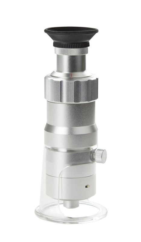 Measuring microscope (portable). with 20x magnification, LED lighting. Dispersion 0.1 mm. Measuring range 6 mm. Field of view 7.2 mm