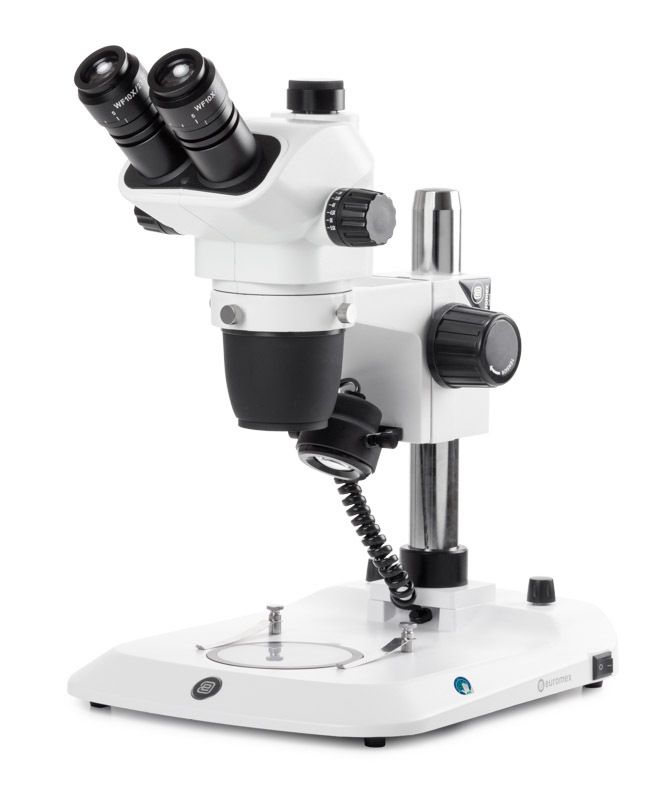 NexiusZoom NZ.1703-S Stereo Microscope Triocular with WF10x/23mm Eyepiece and Rack-and-pinion Stand
