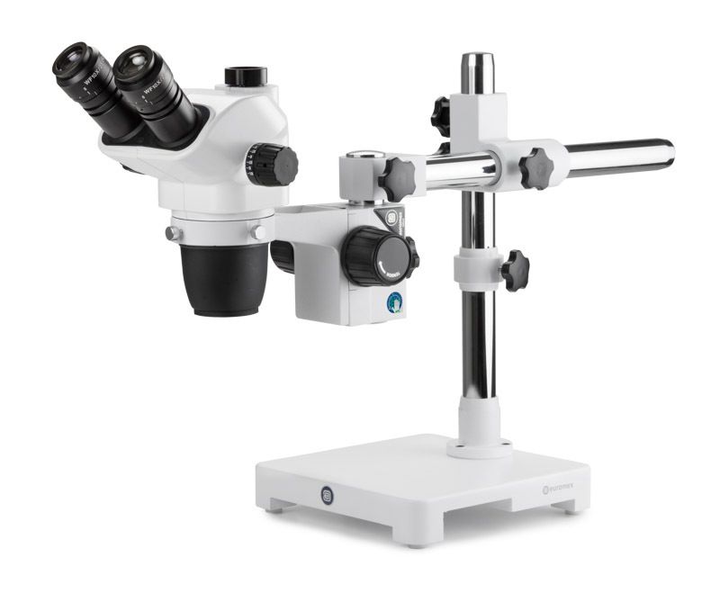 NexiusZoom NZ.1703-U Stereomicroscope Triocular with WF10x/23mm Eyepiece and Single-arm swivel arm tripod