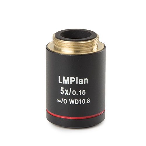 Infinity corrected plan PL-M 5x/0.14 IOS objective. Working distance 20.5 mm