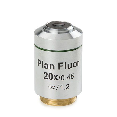 Long working distance plan Fluarex 20x/0.45 infinity corrected IOS objective, corrected for 1 mm petri dish thickness