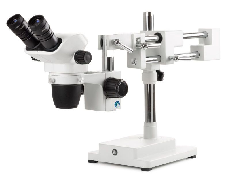 NexiusZoom NZ.1902-B Stereomicroscope Biocular with WF10x/22mm Eyepiece and Double-arm swivel arm tripod on heavy base plate