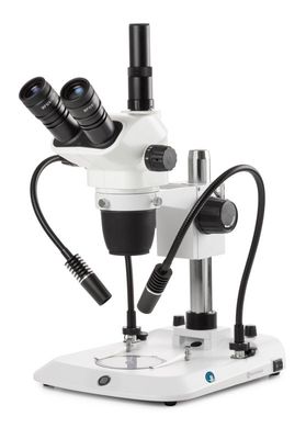 NexiusZoom NZ.1903-PG Stereomicroscope Triocular with WF10x/22mm Eyepiece, Double LED light arm and Column stand