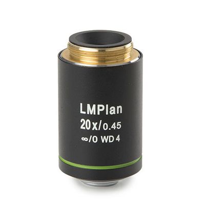 Infinity corrected plan PL-M 20x/0.40 IOS objective. Working distance 7.8 mm. No cover glass correction