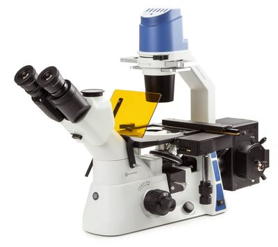 Oxion Inverso OX.2253-PLPHF mit LWD Plan Fluarex 10x und Plan Phase Fluarex 20x/40x Objektiven, 2-Positionen-Filterblöcken und XY-Kreuztisch