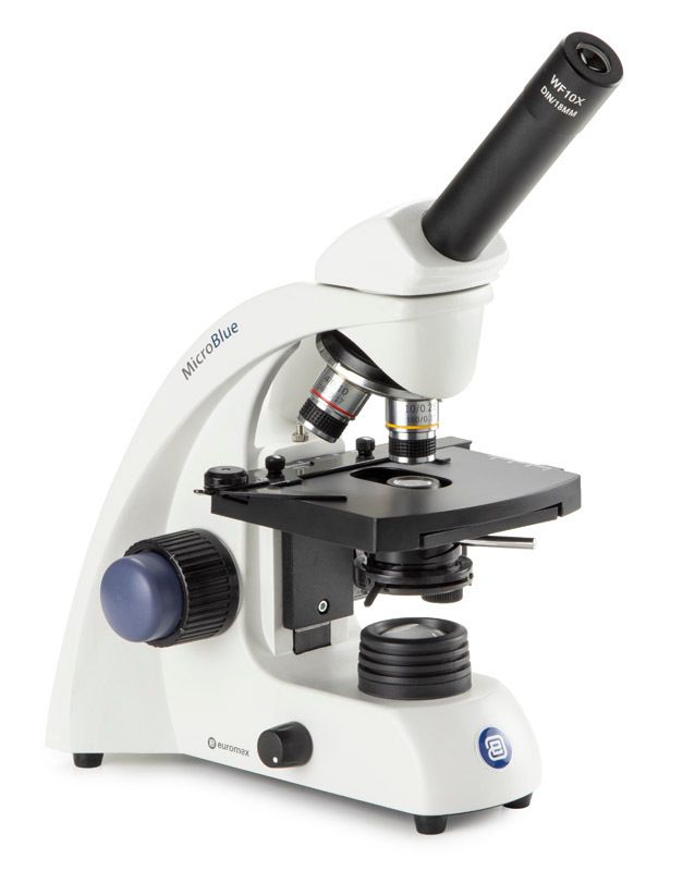 MicroBlue MB.1651 Microscopio monoculare con obiettivi 4/10/S40x/S60x e tavolino a croce
