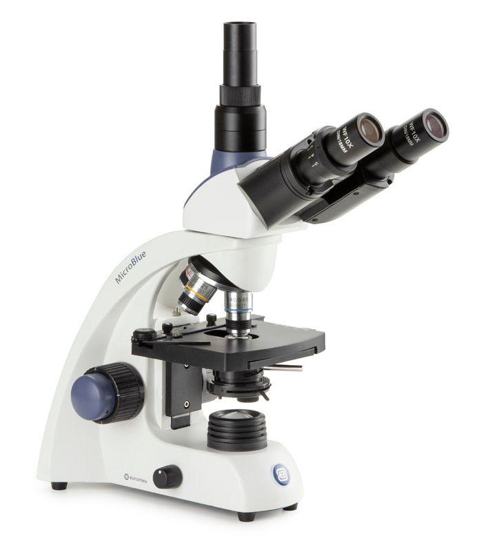 Trioculaire MicroBlue MB.1053 avec objectifs 4/10/S40x et platine croisée