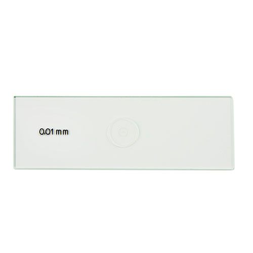 Micrometer slide 76 x 26 mm, 1 mm divided into 100 parts, 10 m per division