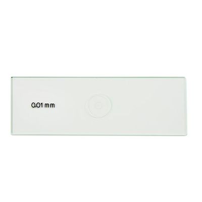 Vetrino micrometrico 76 x 26 mm, 1 mm diviso in 100 parti, 10 m per divisione