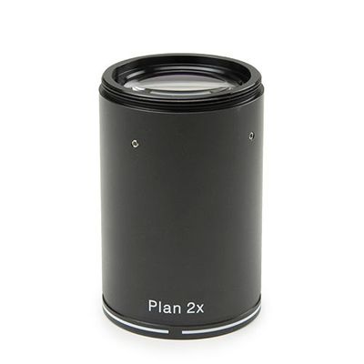 Obiettivo Plan Apocromatico 2.0 x per la serie DZ. Distanza di lavoro 33 mm. Montato sotto un modulo zoom DZ
