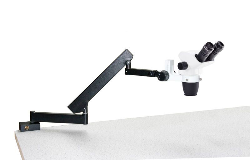 NexiusZoom NZ.1702-A Stereo Microscope Biocular with WF10x/23mm Eyepiece and Adjustable Swing Arm Tripod on Table Clamp