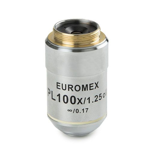 Infinity corrected plan PL S100x/1.25 oil immersion IOS objective. Working distance 0.18 mm