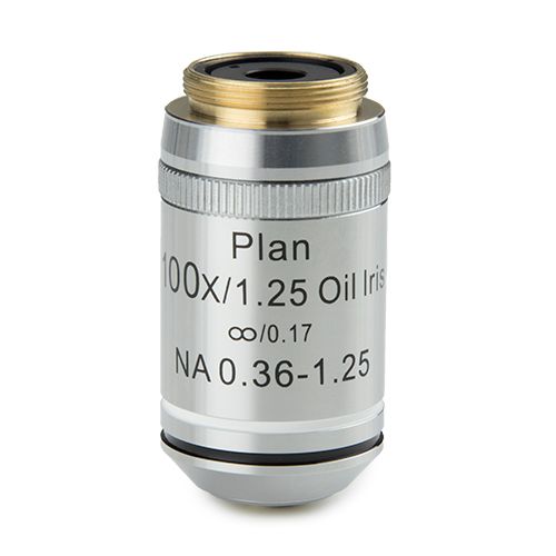 Plan PLi S100x/1.25 IOS infinity corrected lens with integrated iris diaphragm