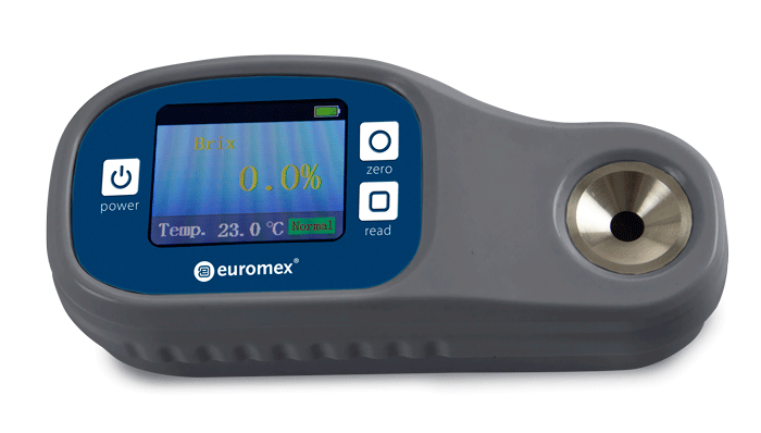 Refractometer for Sugar. Scale 0 - 150 °Oe 0 - 35 Brix 0 - 25 °KMW 0 - 22 %, Accuracy 0.1, Digital