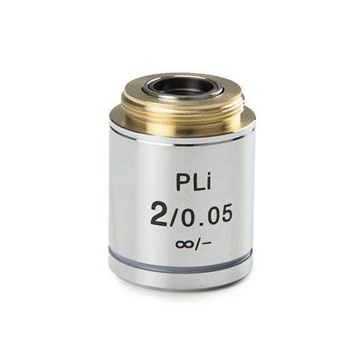 Plan PLi 2x/0.05 IOS infinity corrected objective, no cover glass correction. Working distance 18.3mm