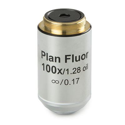 Planen Sie ein halbapochromatisches Fluarex PLF S100x/1,28 Ölimmersions-IOS-Objektiv. Arbeitsabstand 0,21 mm