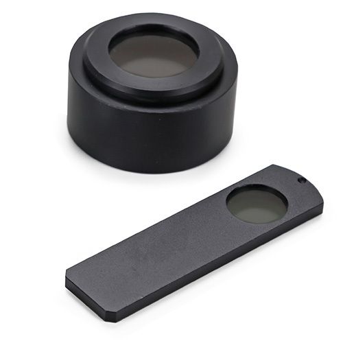 Polarization set with analyzer in sled and polarization filter is placed on the lamp housing