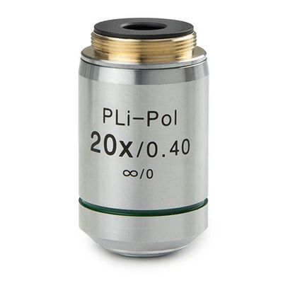 Planifiez un objectif PLPOLi 20x/0,40 IOS sans contrainte pour la polarisation transmise iScope, correction du verre de protection de 0,17 mm. Distance de travail 5,1 mm
