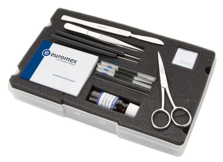 10-piece microscope preparation box for making micro preparations
