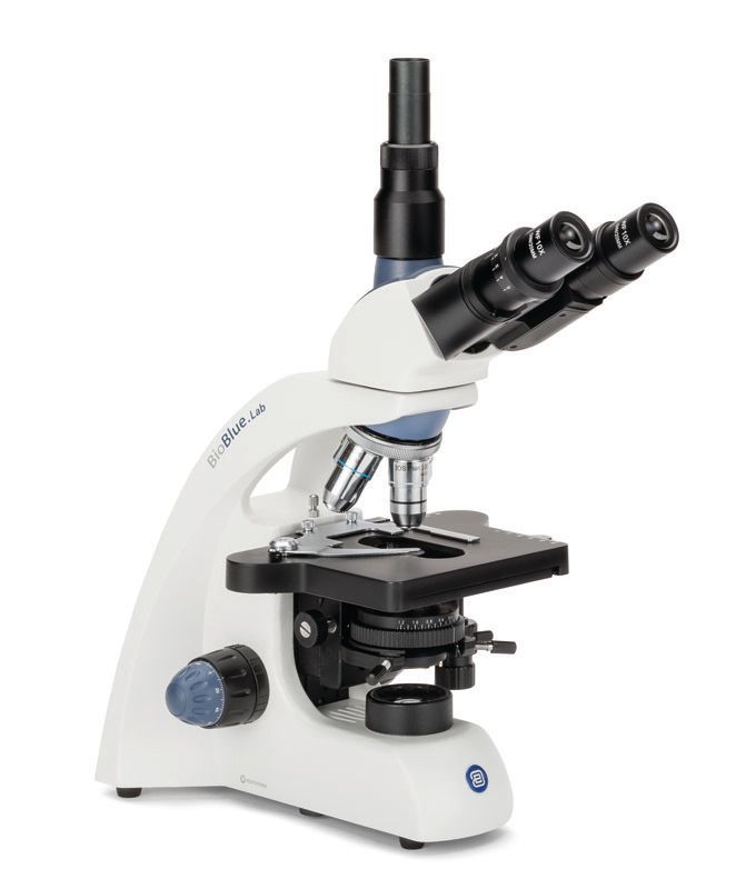 BioBlue.Lab BB.1153-PL Triocular with 4x/10x/S40x/S100x plan objectives and Rackless cross stage