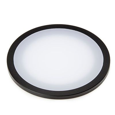 Piatto portaoggetti standard in plexiglass, opaco, con bordo nero