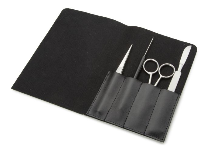 4-piece preparation set in imitation leather case
