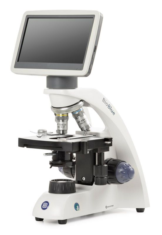 BioBlue BB.4220-LCD Bioculare digitale con obiettivi 4x/10x/S40x, con tavolo a croce