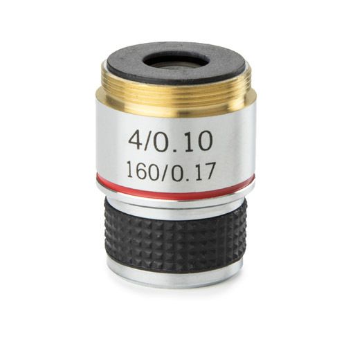 Achromatic 4x/0.10 objective. Parafocal 35 mm