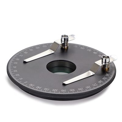 360Ø rotating round table with built-in polarization filter