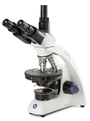 BioBlue BB.4243-P-HLED Triocular with 4x/10x/S40x/S60x objectives, polarization, without cross table
