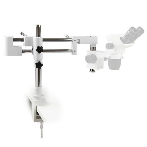 Double-arm swivel arm tripod with table clamp without stereo head holder and without lighting