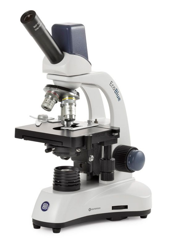 EcoBlue digital EC.1155 Mono eyepiece with 4x/10x/S40x/S100x objectives, with cross table
