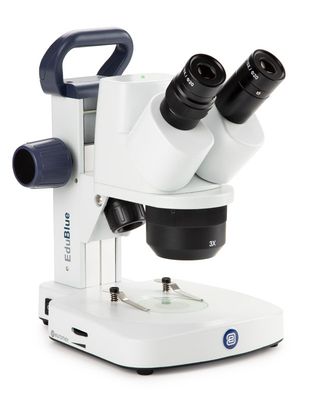 EduBlue ED.1305-S Stereomikroskop Triokular mit 1x/3x Objektiven, digitalem Kopf und Zahnstangenständer