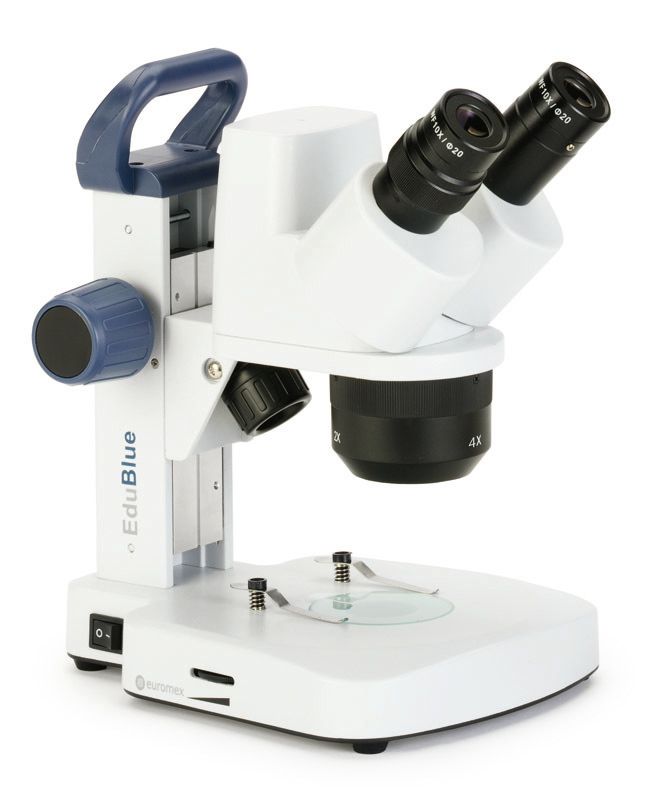 EduBlue ED.1805-S Stereomikroskop Biokular mit 1x/2x/4x Objektiven, digitalem Kopf und Zahnstangenständer