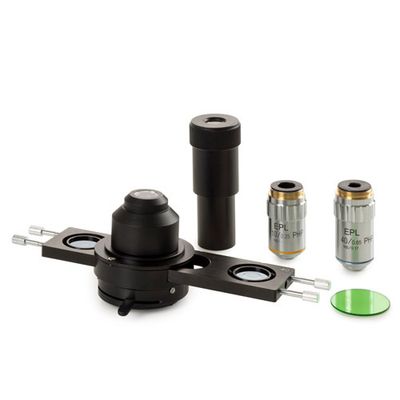 Phasenkontrast-Abbe-Kondensor mit Schlitten für E-Plan EPLPH 10/S40 Phasenkontrastobjektive, Schlitten mit 10- und 40-fachen Phasen, Teleskop und Grünfilter