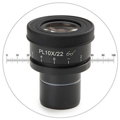 Oculaire HWF 10x/22 avec échelle 10 mm/100 micromètres