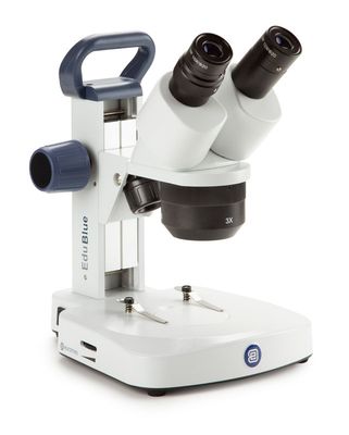 EduBlue ED.1802-S Stereomikroskop Biokular mit 1x/2x/4x Objektiven und Zahnstangenständer