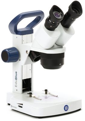 EduBlue ED.1402-S Stereomicroscopio bioculare con obiettivi 2x/4x e supporto a pignone e cremagliera