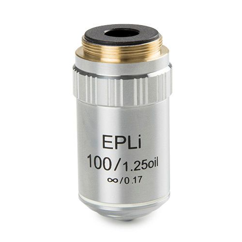 E-plan EPLi S100x/1.25 oil immersion infinity corrected IOS objective. Working distance 0.36 mm