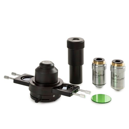 Phasenkontrast-Abbe-Kondensor mit Schlitten für E-Plan EPLPHi 20/S100 Phasenkontrast-Unendlichkeitskorrekturobjektive, Schlitten mit 20- und 100-fachen Phasen, Teleskop und Grünfilter